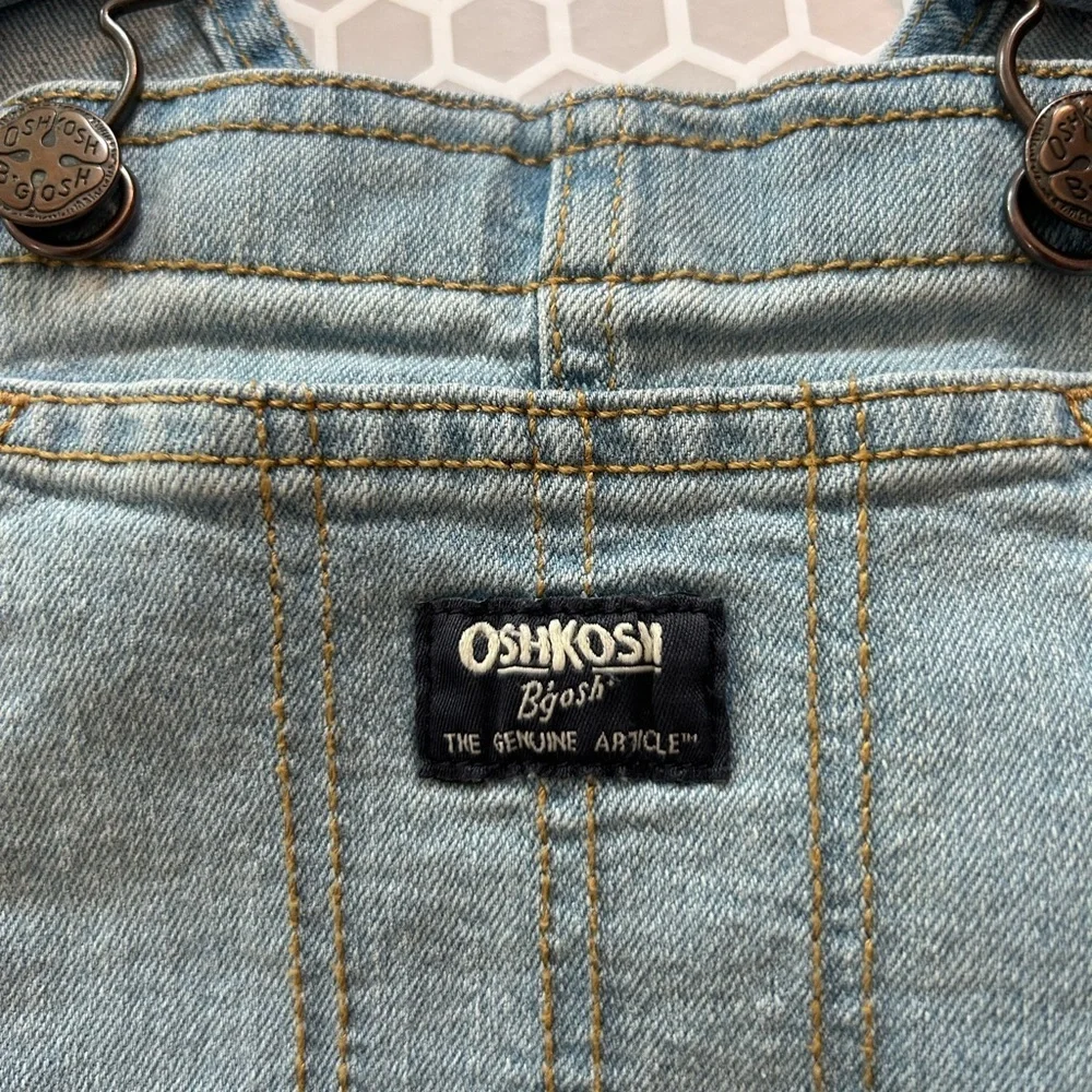 OshKosh B'gosh Light Blue Denim Overalls with Brass Buttons Size 3T